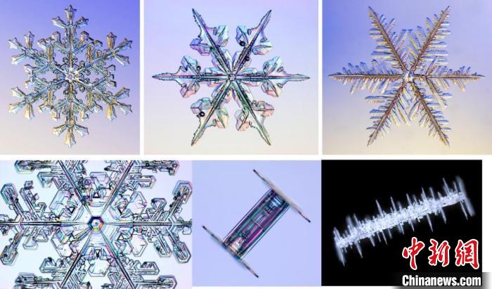 晶莹剔透的雪花(图片来源：http://snowcrystals.com/)。　中科院物理所 供图